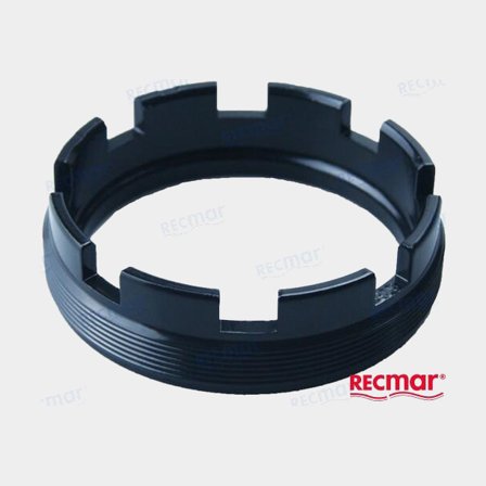 Recmar Mutter för båtmotor i svart metall, högkvalitativ reservdel för marint bruk och utombordare, hållbar design