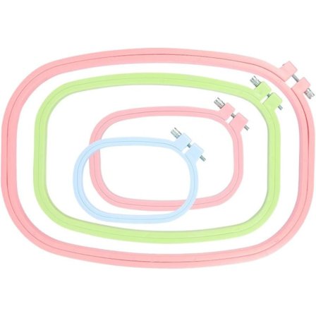 4 st Broderbågar Rektangel Fyrkantig Broderiram Cross