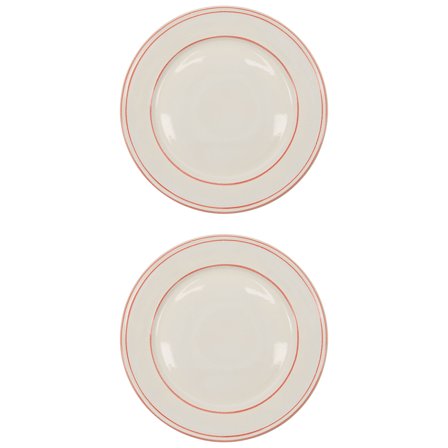 Nicolas vahé Bistro middagstallerken Ø27 cm, hvid/rød | KitchenOne