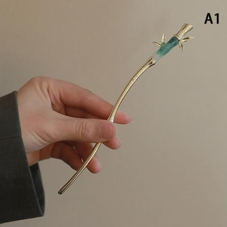 Hårpinnar Bambuformade metall hårnålar Girls Hanfu Party sti Gold