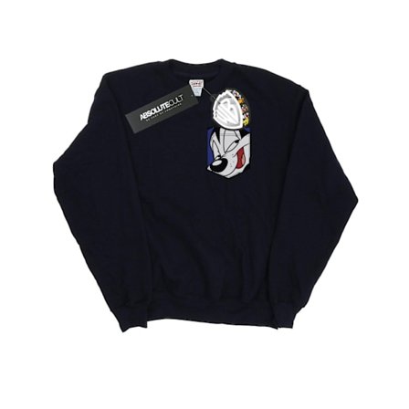 Looney Tunes Dam/Damer Pepe Le Pew Ansikte Faux Fick Sweatshirt