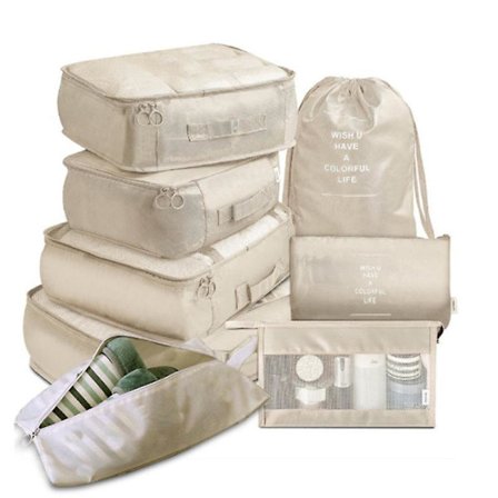 8 Pcs Travel Organizer Storage Bags Clothes Shoe Tidy Pouch Waterproof Portable Luggage Suitcase Packing Case