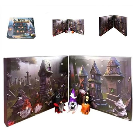 2024 Halloween nisse adventskalender, 2024 Halloween adventskalender, Halloween adventskalender med 31 samleobjekter