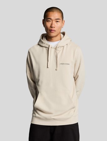 Lyle & Scott Loopback Embroidered Hoodie - Cream - XL