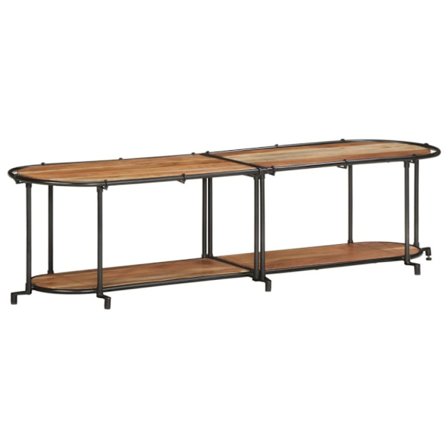 Tv-bänk 160x42x40 cm massiv akaciaträ