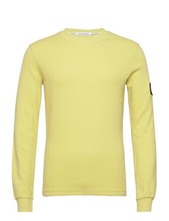 Badge Waffle Ls Tee Calvin Klein Jeans Yellow