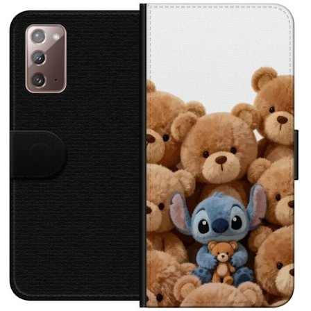 Kompatibel Tegnebogsetui til Samsung Samsung Galaxy Note20 Sød og sikker illustration med Stitch omgivet af bamser, der skaber en varm og legende fø