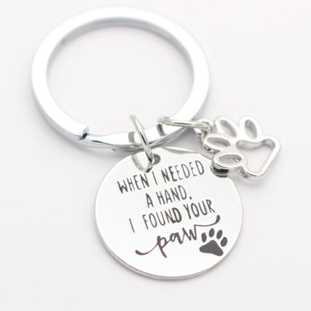 Nyckelring Katt Hund When I Needed a hand.... Minnessmycke