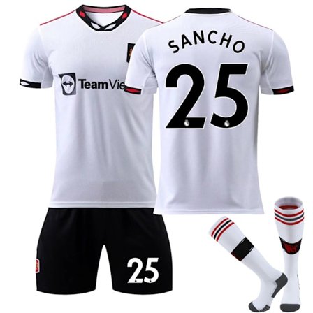 2022 Man L Away Devils Jersey nr 7 C Ronaldo Kids träningsdräkt #25 8-9Y