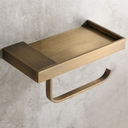 Antik stil toiletpapirholder med opbevaringsplads lavet af kvalitets messing Ideel til smartphone Multifunktion toiletpapirholder til badeværelse med