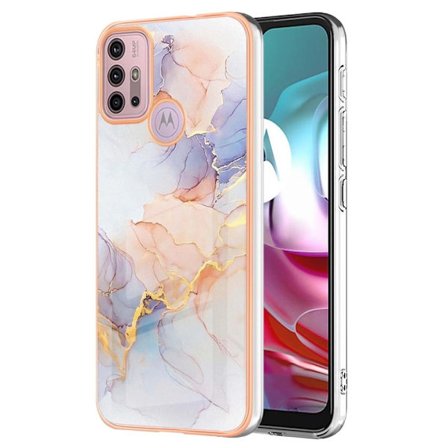 Marble Motorola Moto G20 / G30 / G10 Suojakotelo - Milky Way Marble White