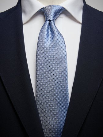 John Henric Men's Blue Braided Structure Tie Silk Size 7,5