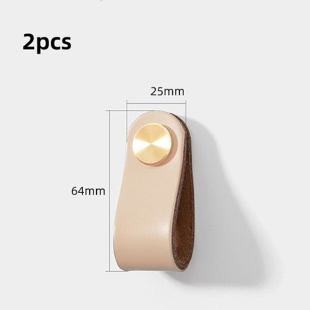 2st läderdörrhandtag Möbelhandtag KHAKI 1 1