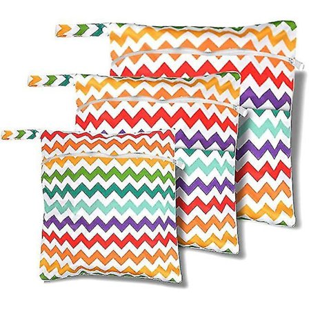 3 stk Vanntette Våteposer Sett Klær Våte Tørre Poser Dobbel Glidelås