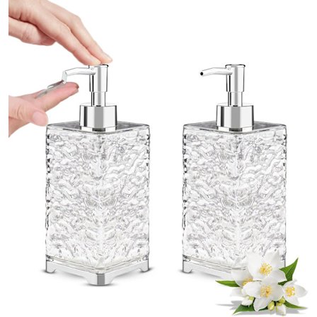 Sæbedispenser, 2 stk. Tomme pumpeflasker, 400 ml badeværelses- og køkkendispenser, til flydende håndsæber, shampoo, ansigtsrens (Cirkel) (Firkantet 