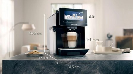 Siemens EQ900 Automatisk kaffemaskin TQ903R09 (sort) Touch display, baristaMode, superSilent, eGrinder