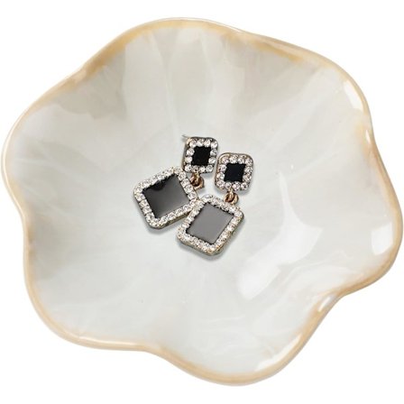 Keramisk smyckesskål, presenter till kvinnor, bladformad smyckesbricka, liten ringhållare, sängbordsdekoration, heminredning