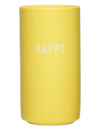 Favourite Vase Yellow Design Letters