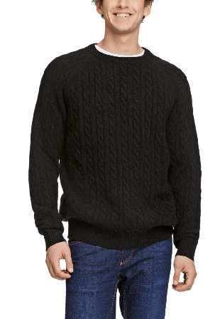 Lindbergh Lambswool raglan Knit Stickat Herr Svart L