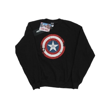 Marvel Dam/Kvinnor Captain America Civil War Distressed Shield Sweatshirt