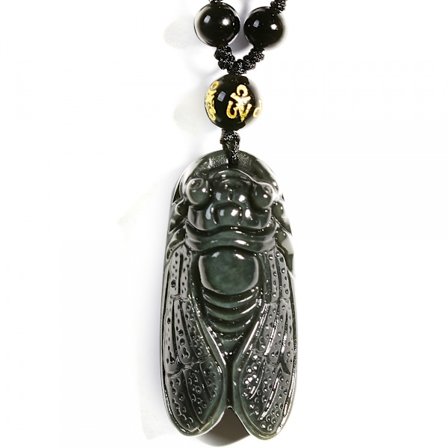 Naturlig regnbågs obsidian kristall cikada halsband amulett hänge med för kvinnor och män