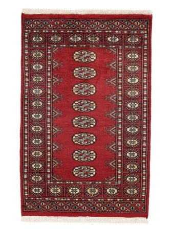 Pakistan Bokhara 2Ply Teppe Orientalsk Mørk Rød/Svart (Ull, Pakistan)