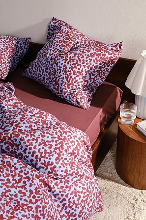 Jotex - Pudebetræk Økologisk Blå/vinrød - MALIA - Køb Pudebetræk hos Jotex