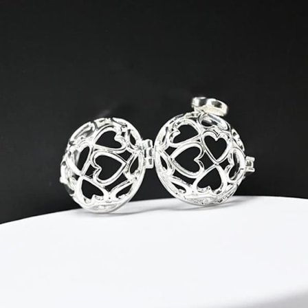 Bola Cages - Silver Pläterad - Gravid kvinna presenthjärta