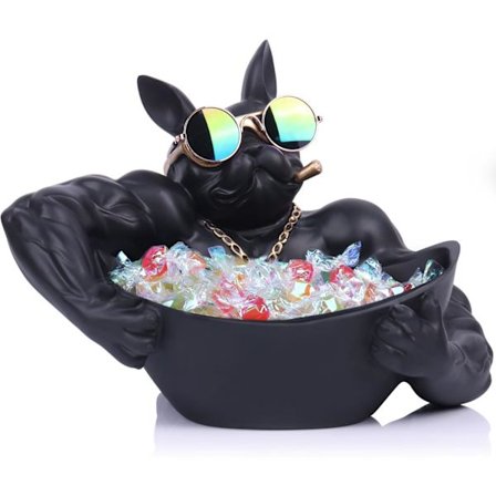 Fransk Bulldog Godteriskål, Svart Hund Nøkkelholder & Smykkeskål, Moderne Hjemmeinnredning for Entré, Kontorpultorganisator, Kjæledyreelskere Gave