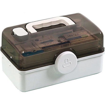 Låsbar Medicinboks, Medicinopbevaringsboks, Låsbar Opbevaringskasse Organizerboks, Medicinopbevaring Multifunktionel Opbevaringsboks