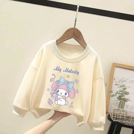 Sanrio Anime Kuromi Cinnamoroll Melody Plysj Barnegenser Baby Gutt Jente Klær med Lange Ermer Jakke Treningsdrakt Sportsklær Gave