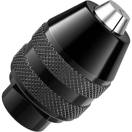 Bor-chuck uten nøkkel, skaft, roterende verktøy, erstatningssett (svart) (1 stk)