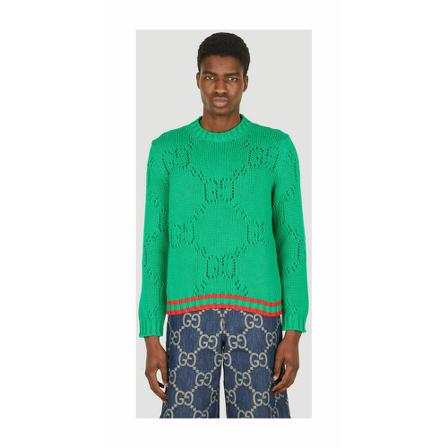 Gucci, Knitwear Groen, Heren, Maat:2XL,Cotton