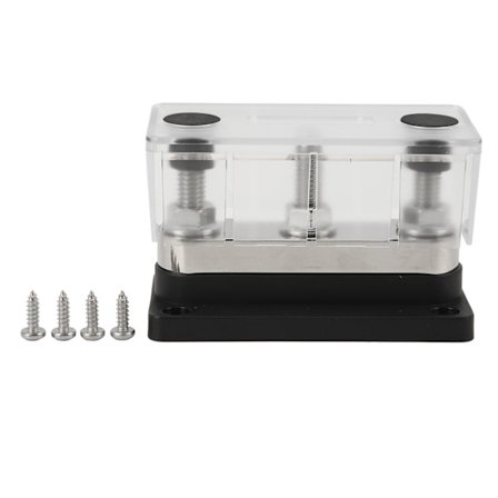 12V 48V 600A Sammelskena M10 Terminalblock Batteridistribution för Lastbil Husbil Marinbåt Industriell Utrustning Svart