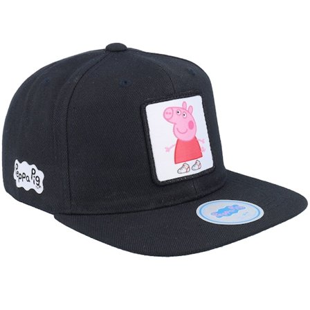 Peppa Pig - Black - Cap - Kids Peppa With Sneakers Black Snapback - Hatstore