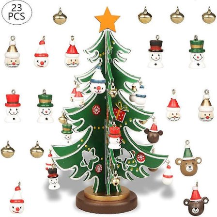 Mini Julgransset i trä för bordsskivan med [D]