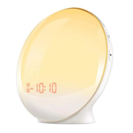 Led Ljus Väckarklocka Soluppgångssimulering Sömnhjälp Med Fm Radio Snooze Klocka Kompatibel med Sovrum