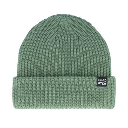 Headster - Grønn cuff Lue - Kids Minimal Beanie Hedge Green Cuff @ Hatstore