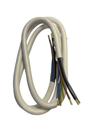 Anslutningskabel till spis - 1,5m 5x2,5mm2 - Vit