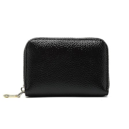 Kvindernes Lille Læder Blokerende Lynlås Lommepung Dame Kreditkort Slots Pung