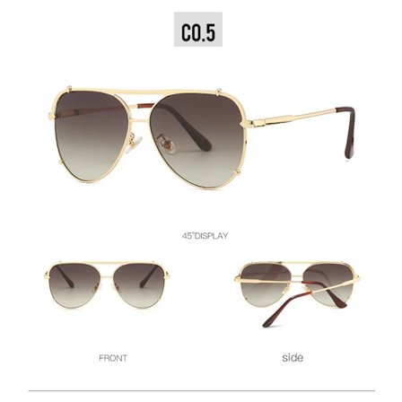 Motetrendy solbriller med tilpasset logo, luksuriøse briller, UV400-briller, engros metall solbriller for kvinner og menn 2024