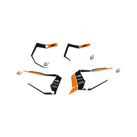 Kit Adesivi Portanumero Grafica Blackbird Pre-tagliato Arancio-Nero-Bianco - KTM 525 SX 2007-2007