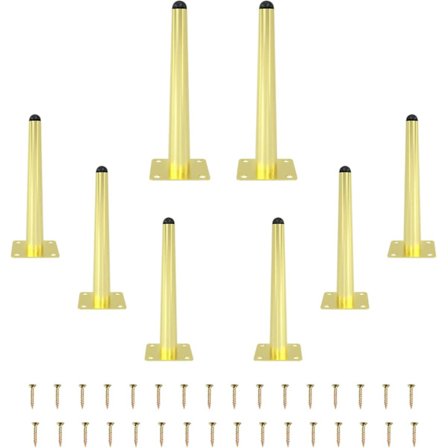 8 stk. 30 cm Bordben, rette koniske metallmøbelben Svarte Mid-century Stil Stolben Erstatningsben For Sofa Skap Salongbord Stol