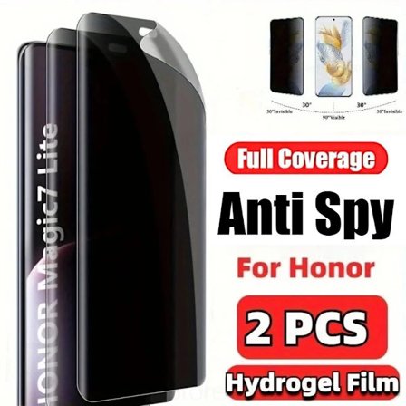 2 st Sekretess Hydrogel Film kompatibel Honor Magic 7 6 5 Pro X9c X9A X8A Skärmskydd kompatibel Honor 400 300 200 Pro 400 Lite Full Cover