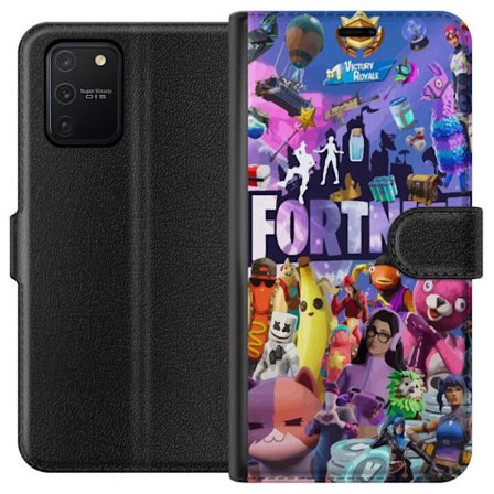 Kompatibelt Plånboksfodral till Samsung Samsung Galaxy S10 Lite Fortnite kollage med ikoniska karaktärer, skins, Victory Royale och starka färger s