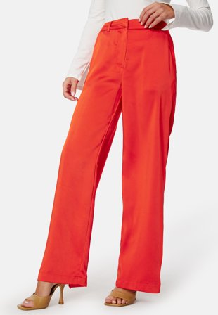 YAS - Painterly HW Pant - Fiery Red - Kläder - - Bubbleroom