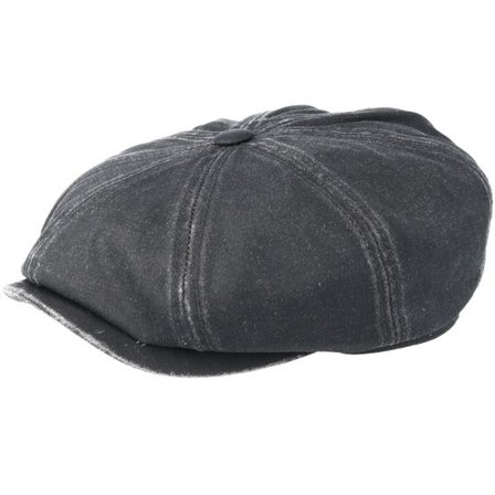 Stetson - Svart flatcap Keps - Hatteras Co/Pes Black Flat Cap @ Hatstore