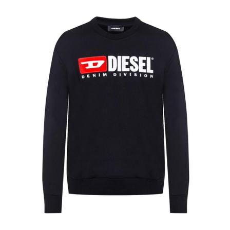 Diesel, -Logo geborduurd sweatshirt Zwart, Heren, Maat:XL,gestreept