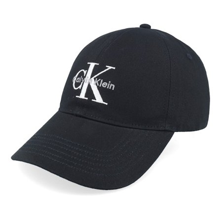 Calvin Klein - Schwarz unconstructed Cap - Monologo Embroidery Baseball Cap Black Dad Cap / Unconstructed @ Hatstore