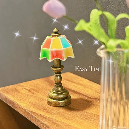 Dockhus Mini 1/12 Miniatyr Bordslampor Retro Lampor Decor Ac